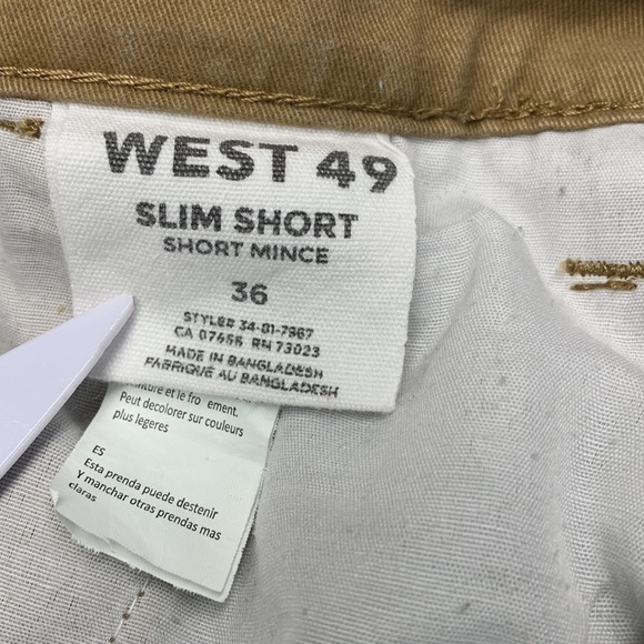 West 49 Slim Bermuda Shorts Size 36 Colour Camel - Picture 11 of 11